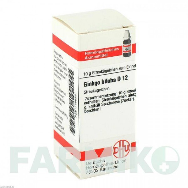 ГИНКГО БИЛОБА (GINKGO BILOBA) D 12 глобули 10 г - Гомеопатия DHU