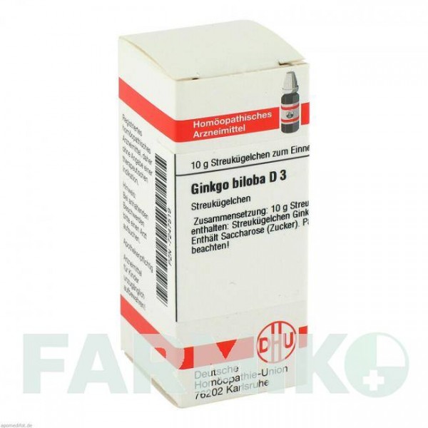 ГИНКГО БИЛОБА (GINKGO BILOBA) D 3 глобули 10 г - Гомеопатия DHU