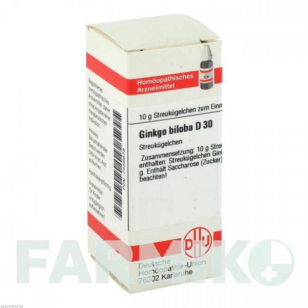 ГИНКГО БИЛОБА (GINKGO BILOBA) D 30 глобули 10 г - Гомеопатия DHU