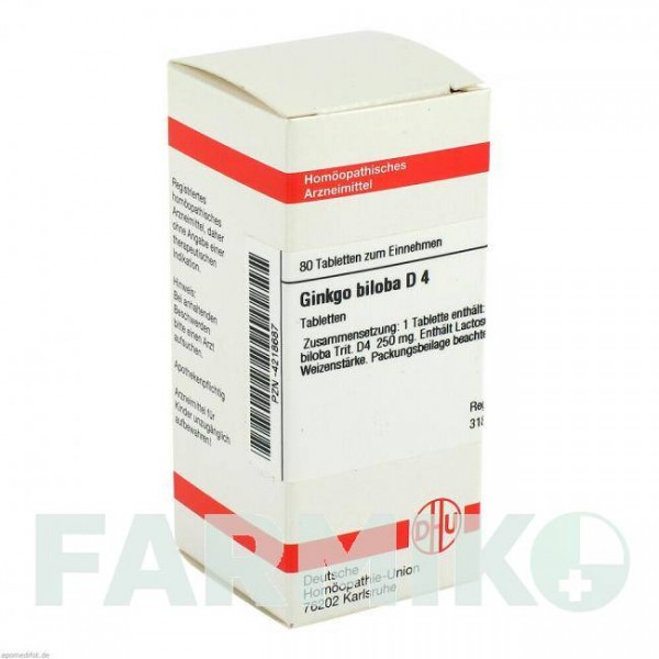 ГИНКГО БИЛОБА (GINKGO BILOBA) D 4 таблетки 80 шт - Гомеопатия DHU