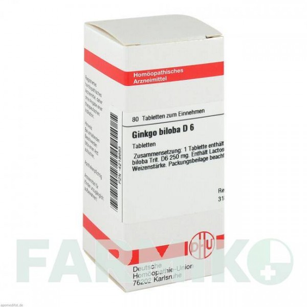 ГИНКГО БИЛОБА (GINKGO BILOBA) D 6 таблетки 80 шт - Гомеопатия DHU