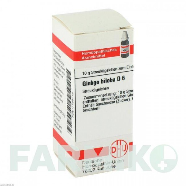 ГИНКГО БИЛОБА (GINKGO BILOBA) D 6 глобули 10 г - Гомеопатия DHU