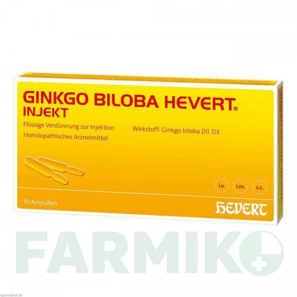 ГИНКГО БИЛОБА (GINKGO BILOBA) ампулы 10 шт - Гомеопатия HEVERT