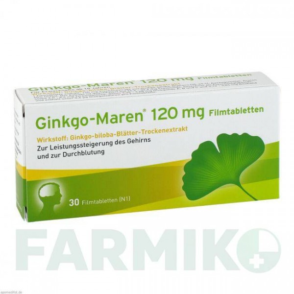 ГИНКГО МАРЕН (GINKGO MAREN) 120 мг таблетки 30 шт - Экстракт листьев гинкго билоба HERMES