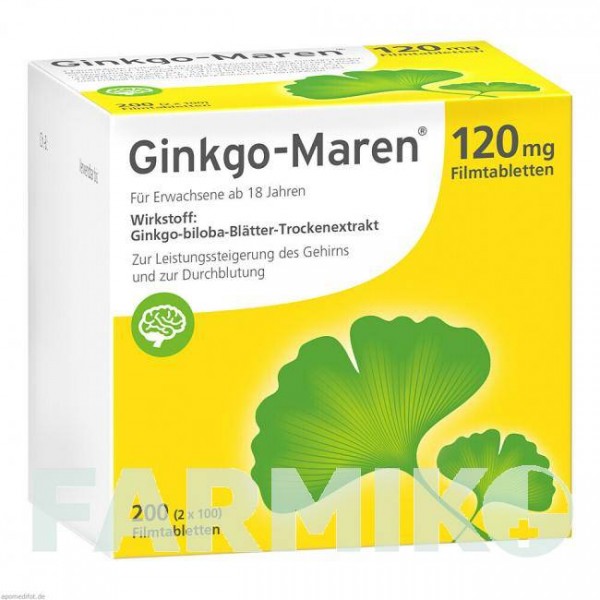 ГИНКГО МАРЕН (GINKGO MAREN) 120 мг таблетки 200 шт - Экстракт листьев гинкго билоба HERMES