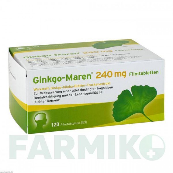 ГИНКГО МАРЕН (GINKGO MAREN) 240 мг таблетки 120 шт - Экстракт листьев гинкго билоба HERMES
