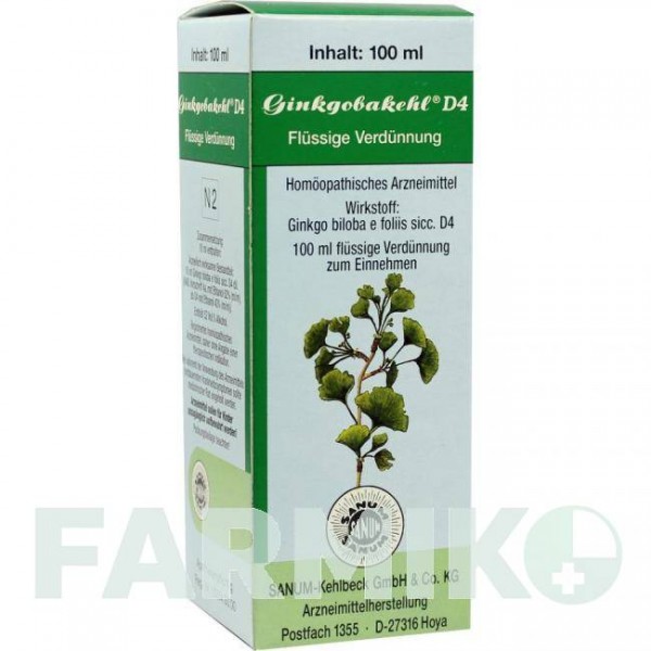 ГИНКГОБАКЕЛЬ (GINKGOBAKEHL) D 4 капли 100 мл - Гомеопатия SANUM-KEHLBECK