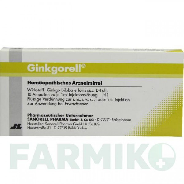 ГИНКГОРЕЛЛЬ (GINKGORELL) ампулы 10x1 мл - Гомеопатия SANORELL PHARMA