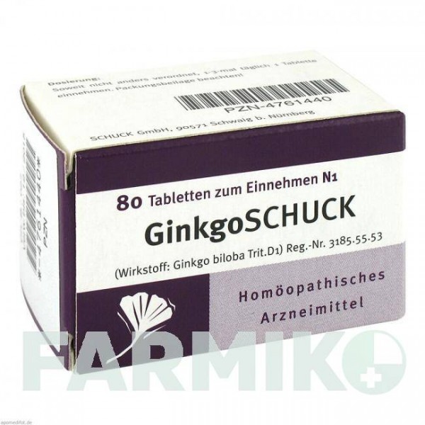 ГИНКГОШУК (GINKGOSCHUCK) таблетки 80 шт - Гомеопатия SCHUCK