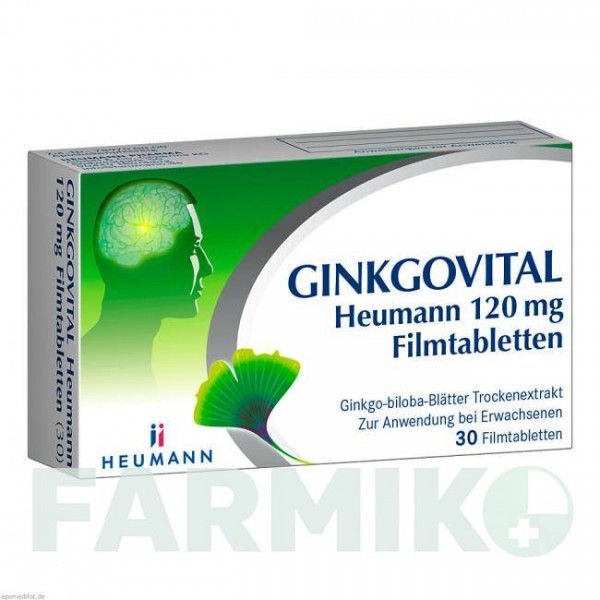ГІНКГОВІТАЛ (GINKGOVITAL) 120 мг таблетки 30 шт - Екстракт листя гінкго білоба HEUMANN PHARMA