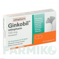 ГИНКОБИЛ (GINKOBIL) 120 мг таблетки 30 шт - Экстракт листьев гинкго билоба RATIOPHARM