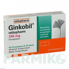 ГИНКОБИЛ (GINKOBIL) 240 мг таблетки 30 шт - Экстракт листьев гинкго билоба RATIOPHARM