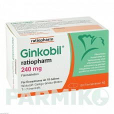 ГИНКОБИЛ (GINKOBIL) 240 мг таблетки 120 шт - Экстракт листьев гинкго билоба RATIOPHARM