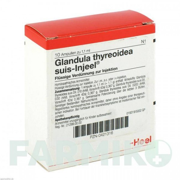 ГЛАНДУЛА ТИРЕОИДИ (GLANDULA THYREOIDEA) ампулы 10 шт - Гомеопатия BIOLOGISCHE HEILMITTEL HEEL