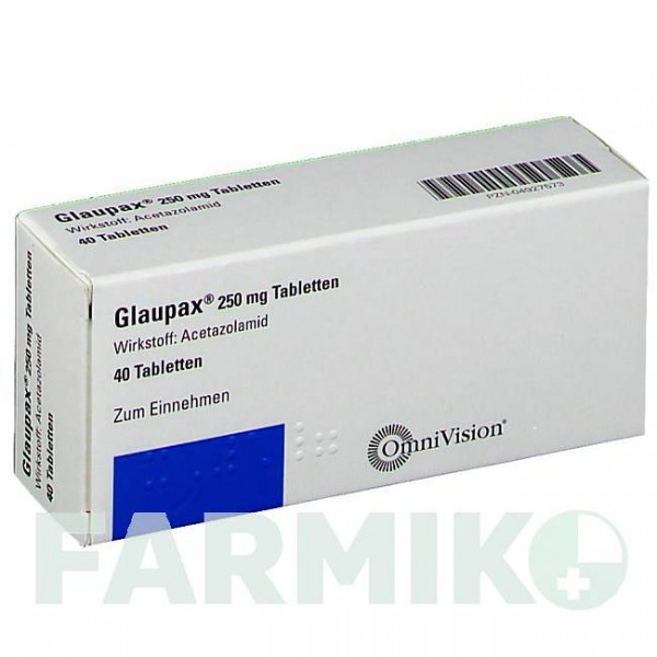 ГЛАУПАКС (GLAUPAX) 250 мг таблетки 40 шт - Ацетазоламід OMNIVISION