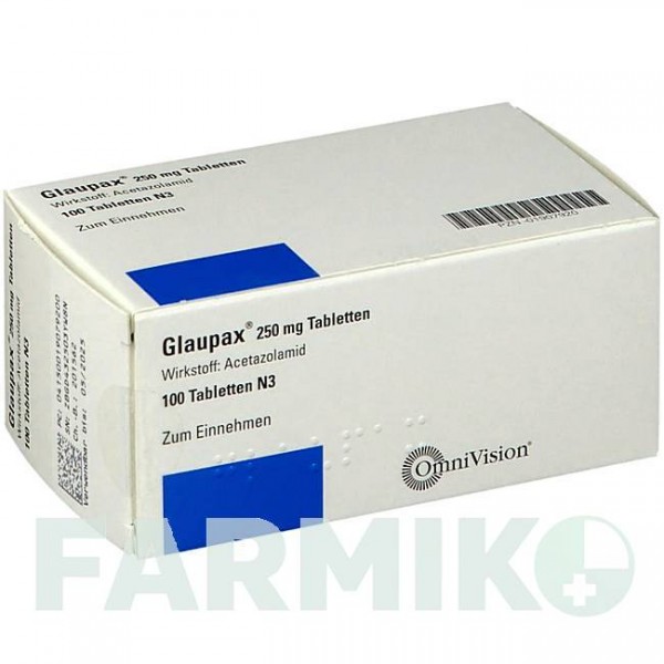 ГЛАУПАКС (GLAUPAX) 250 мг таблетки 100 шт - Ацетазоламід OMNIVISION
