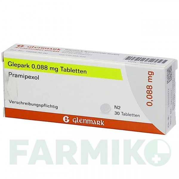 ГЛЕПАРК (GLEPARK) 0,088 мг таблетки 30 шт - Прамипексол GLENMARK
