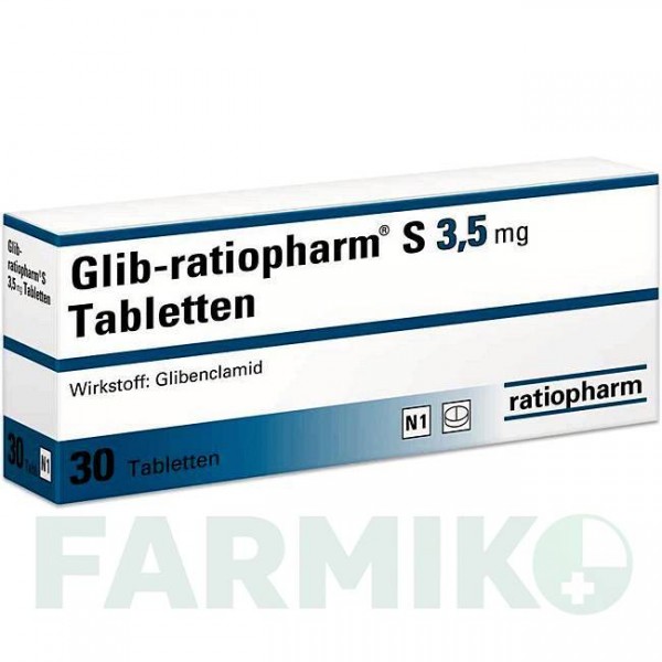 ГЛІБ (GLIB) 3,5 мг таблетки 30 шт - Глібенкламід RATIOPHARM