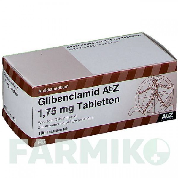 ГЛІБЕНКЛАМІД (GLIBENCLAMID) 1,75 мг таблетки 180 шт - Глібенкламід ABZ PHARMA