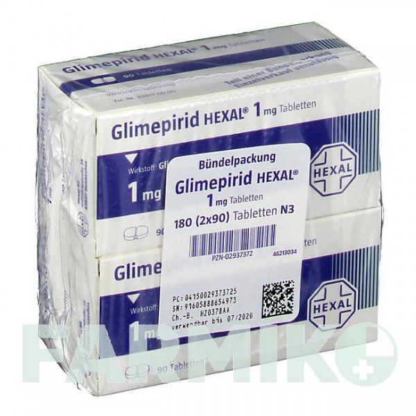 ГЛИМЕПИРИД (GLIMEPIRID) 1 мг таблетки 180 шт - Глимепирид HEXAL