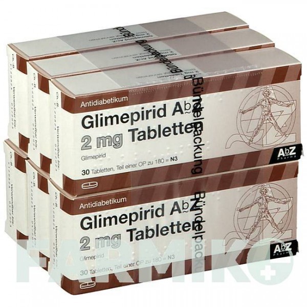 ГЛІМЕПІРИД (GLIMEPIRID) 2 мг таблетки 180 шт - Глімепірид ABZ PHARMA