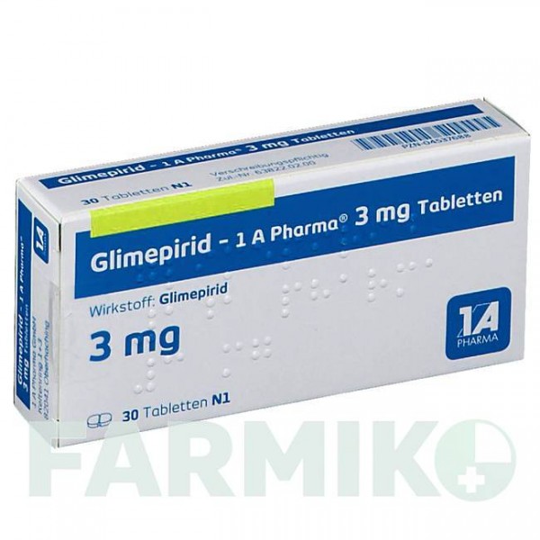 ГЛІМЕПІРИД (GLIMEPIRID) 3 мг таблетки 30 шт - Глімепірид 1 A PHARMA