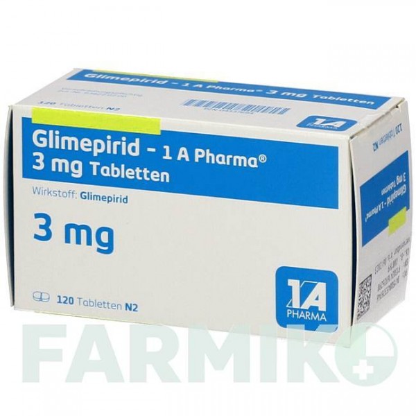 ГЛІМЕПІРИД (GLIMEPIRID) 3 мг таблетки 120 шт - Глімепірид 1 A PHARMA