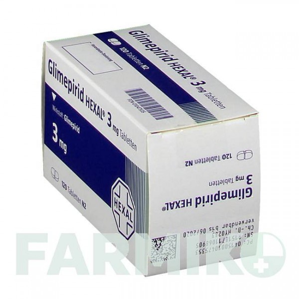 ГЛИМЕПИРИД (GLIMEPIRID) 3 мг таблетки 120 шт - Глимепирид HEXAL