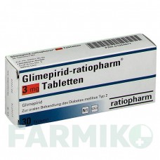 ГЛИМЕПИРИД (GLIMEPIRID) 3 мг таблетки 30 шт - Глимепирид RATIOPHARM