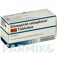 ГЛИМЕПИРИД (GLIMEPIRID) 3 мг таблетки 120 шт - Глимепирид RATIOPHARM