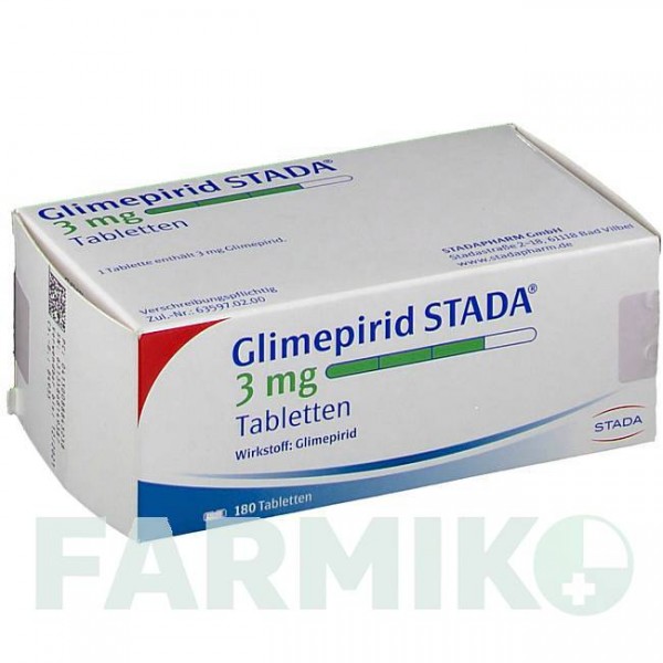 ГЛИМЕПИРИД (GLIMEPIRID) 3 мг таблетки 180 шт - Глимепирид STADAPHARM