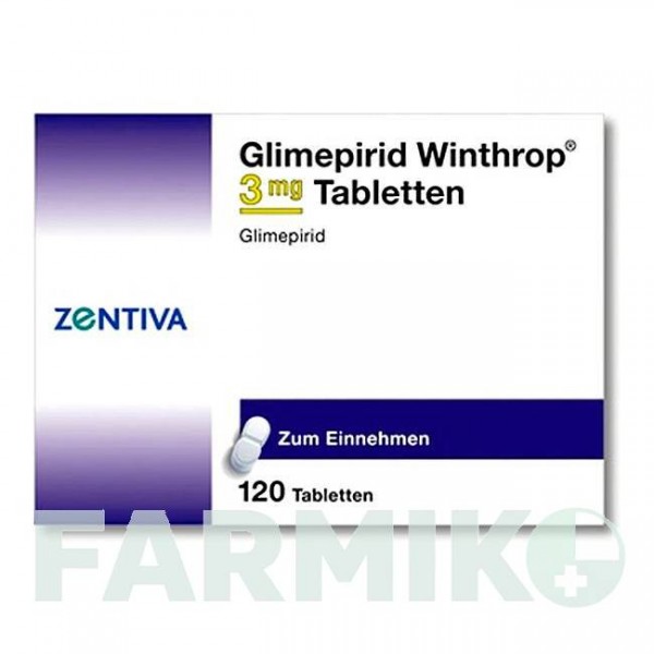 ГЛІМЕПІРИД (GLIMEPIRID) 3 мг таблетки 120 шт - Глімепірид ZENTIVA