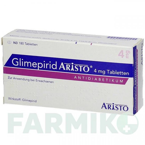 ГЛІМЕПІРИД (GLIMEPIRID) 4 мг таблетки 180 шт - Глімепірид ARISTO PHARMA