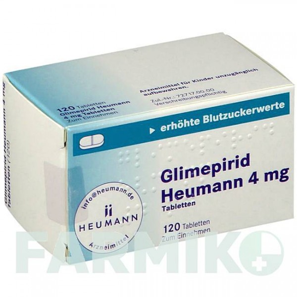 ГЛИМЕПИРИД (GLIMEPIRID) 4 мг таблетки 120 шт - Глимепирид HEUMANN PHARMA