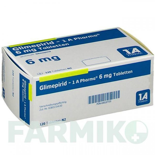 ГЛІМЕПІРИД (GLIMEPIRID) 6 мг таблетки 120 шт - Глімепірид 1 A PHARMA