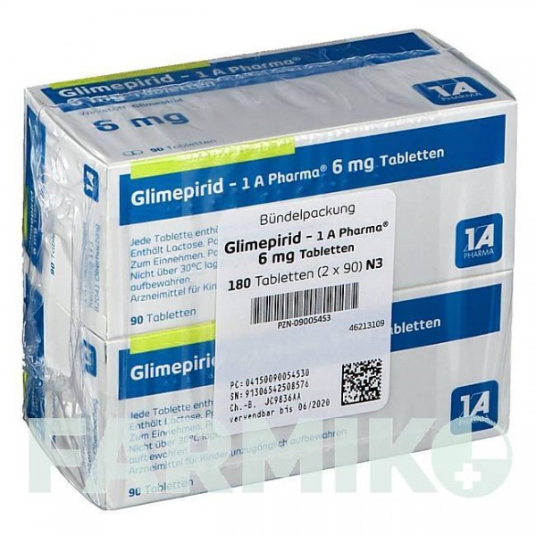 ГЛІМЕПІРИД (GLIMEPIRID) 6 мг таблетки 180 шт - Глімепірид 1 A PHARMA