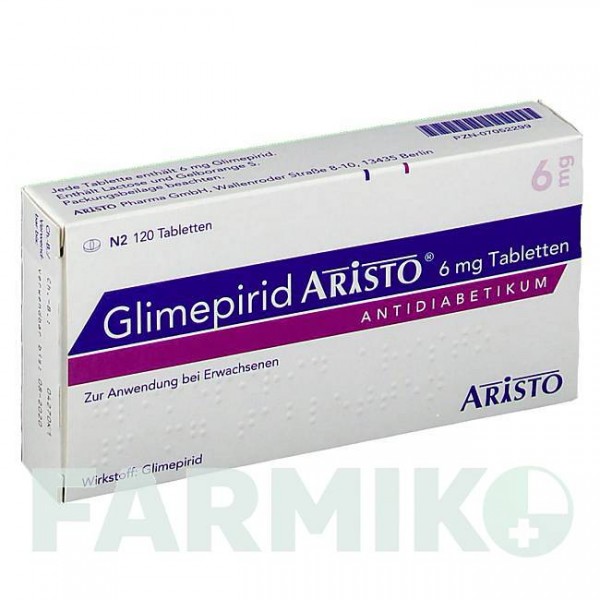 ГЛІМЕПІРИД (GLIMEPIRID) 6 мг таблетки 120 шт - Глімепірид ARISTO PHARMA