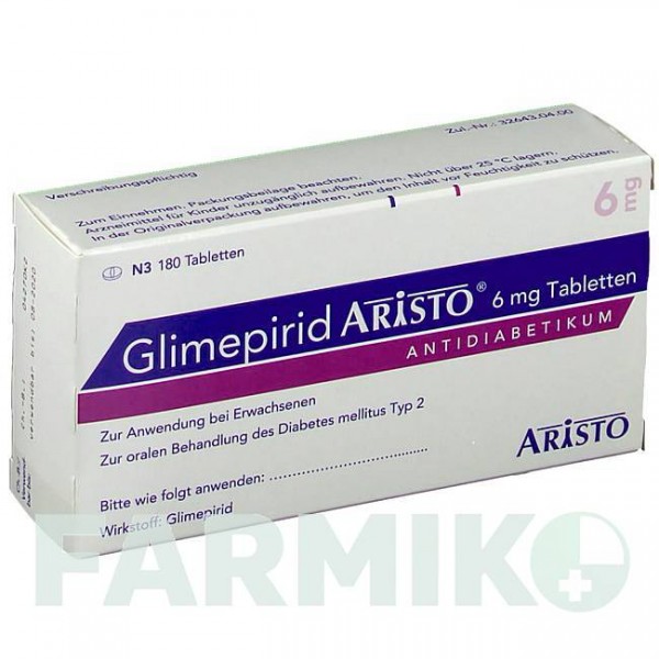 ГЛІМЕПІРИД (GLIMEPIRID) 6 мг таблетки 180 шт - Глімепірид ARISTO PHARMA