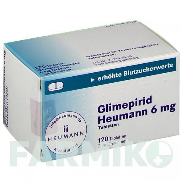 ГЛИМЕПИРИД (GLIMEPIRID) 6 мг таблетки 120 шт - Глимепирид HEUMANN PHARMA