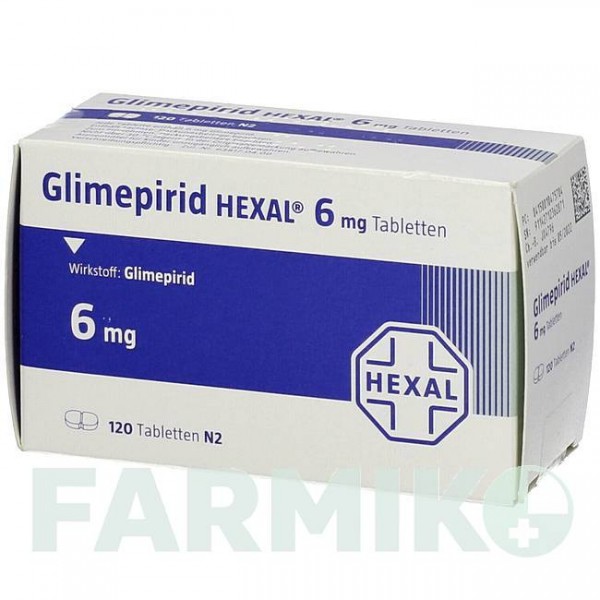 ГЛИМЕПИРИД (GLIMEPIRID) 6 мг таблетки 180 шт - Глимепирид HEXAL