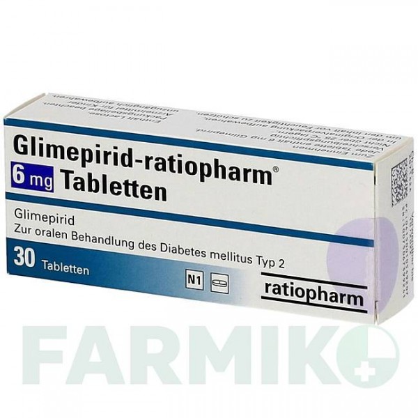 ГЛІМЕПІРИД (GLIMEPIRID) 6 мг таблетки 30 шт - Глімепірид RATIOPHARM