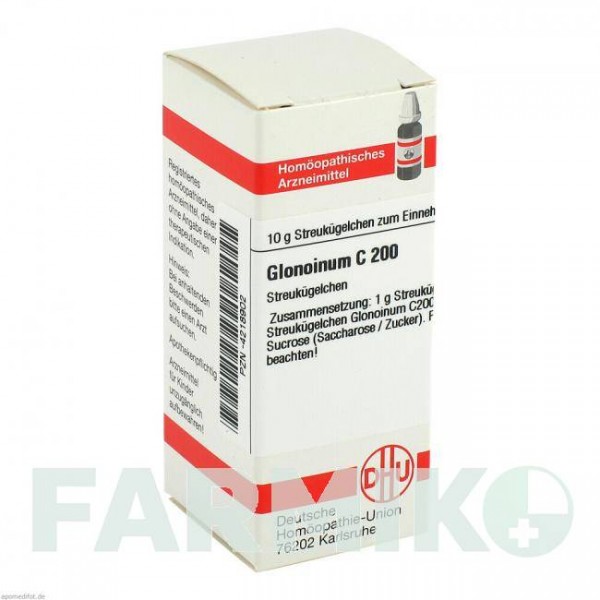 ГЛОНОИНУМ (GLONOINUM) C 200 глобули 10 г - Гомеопатия DHU