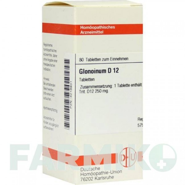 ГЛОНОИНУМ (GLONOINUM) D 12 таблетки 80 шт - Гомеопатия DHU