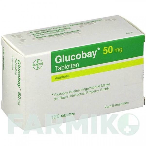 ГЛЮКОБАЙ (GLUCOBAY) 50 мг таблетки 120 шт - Акарбоза KOHLPHARMA
