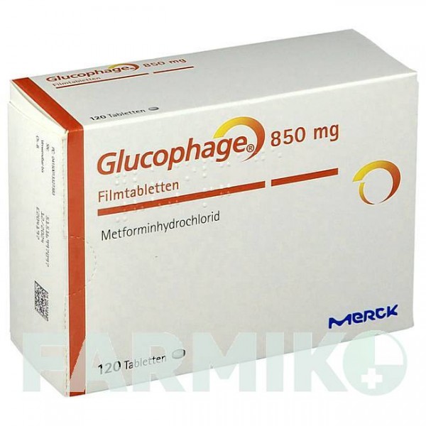 ГЛЮКОФАЖ (GLUCOPHAGE) 850 мг таблетки 120 шт - Метформін MERCK HEALTHCARE