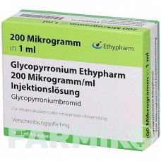 ГЛИКОПИРРОНИУМ (GLYCOPYRRONIUM) 200 мкг/мл раствор 10x1 мл - Гликопиррония бромид ETHYPHARM