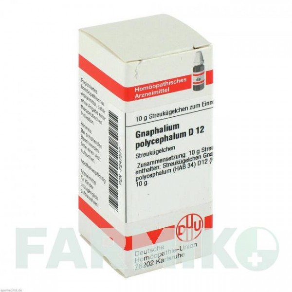 ГНАФАЛИУМ ПОЛИЦЕФАЛУМ (GNAPHALIUM POLYCEPHALUM) D 12 глобули 10 г - Гомеопатия DHU