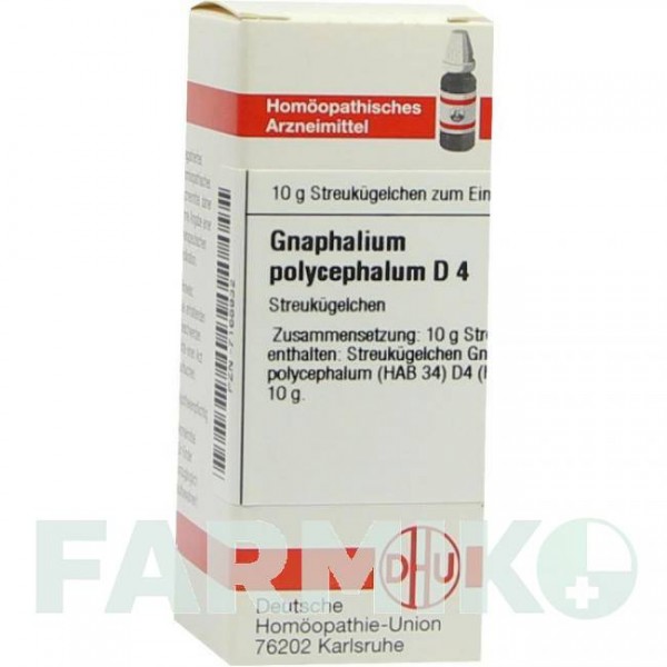 ГНАФАЛИУМ ПОЛИЦЕФАЛУМ (GNAPHALIUM POLYCEPHALUM) D 4 глобули 10 г - Гомеопатия DHU