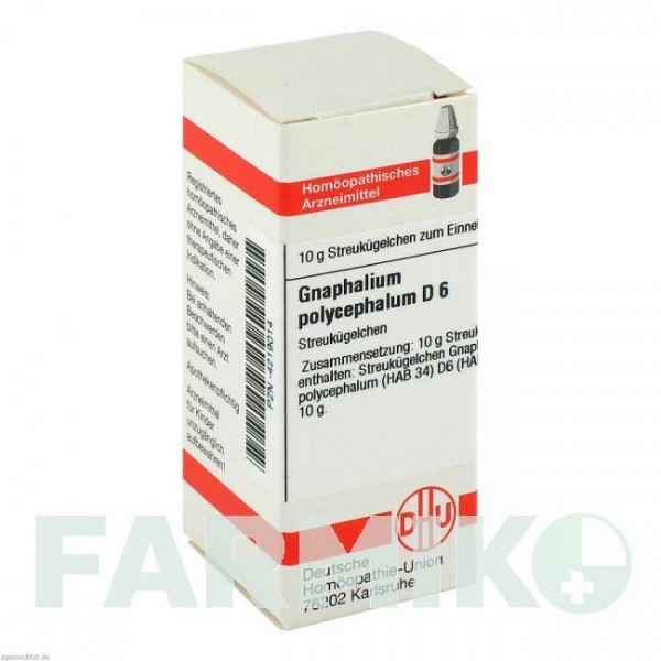 ГНАФАЛИУМ ПОЛИЦЕФАЛУМ (GNAPHALIUM POLYCEPHALUM) D 6 глобули 10 г - Гомеопатия DHU