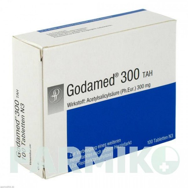 ГОДАМЕД (GODAMED) 300 мг таблетки 100 шт - Ацетилсалициловая кислота DR.PFLEGER